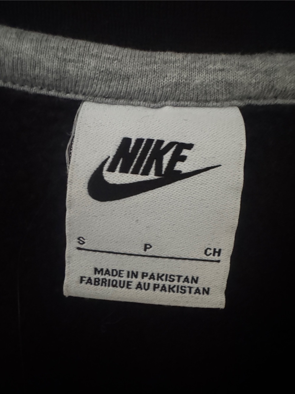 Nike Black Crewneck Sweatshirt with White Swoosh - Picture 2 of 2